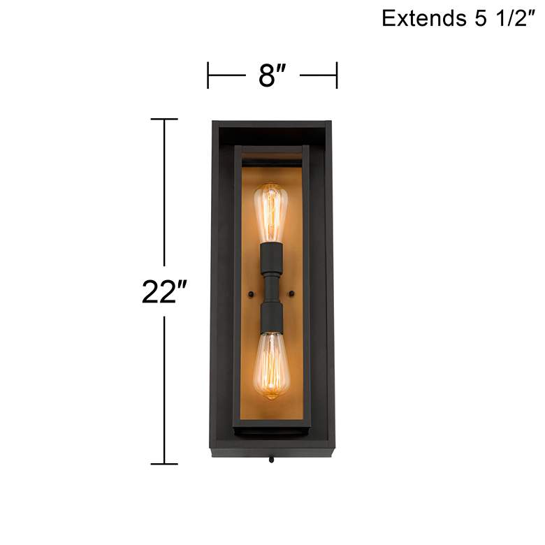 Image 7 Possini Euro Metropolis 22" High Black Gold Modern Wall Sconce more views