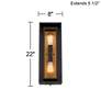 7_Possini Euro Metropolis 22" High Black Gold Modern Wall Sconce more views