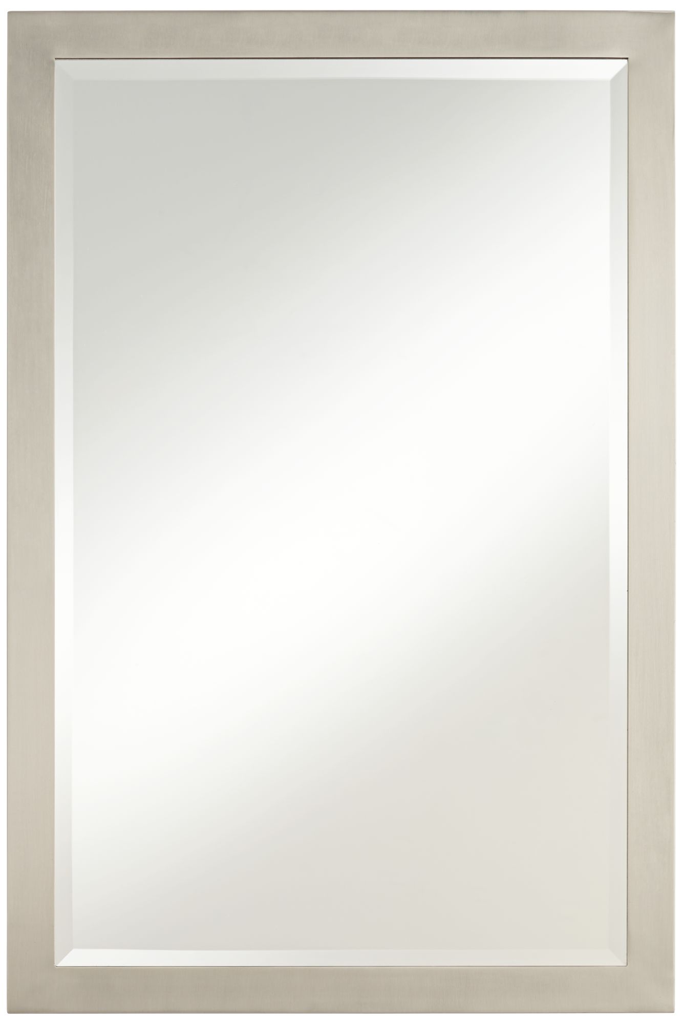 Image 3 Possini Euro Metzeo 22" x 33" Brushed Nickel Wall Mirror