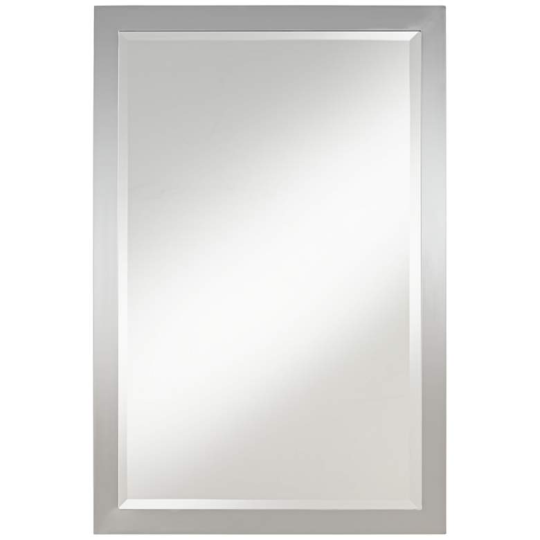 Image 3 Possini Euro Metzeo 22 inch x 33 inch Rectangular Chrome Wall Mirror