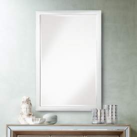 Image2 of Possini Euro Metzeo 22" x 33" Rectangular Chrome Wall Mirror
