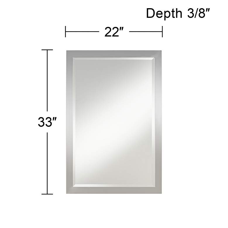 Image 6 Possini Euro Metzeo 22" x 33" Rectangular Chrome Wall Mirror more views