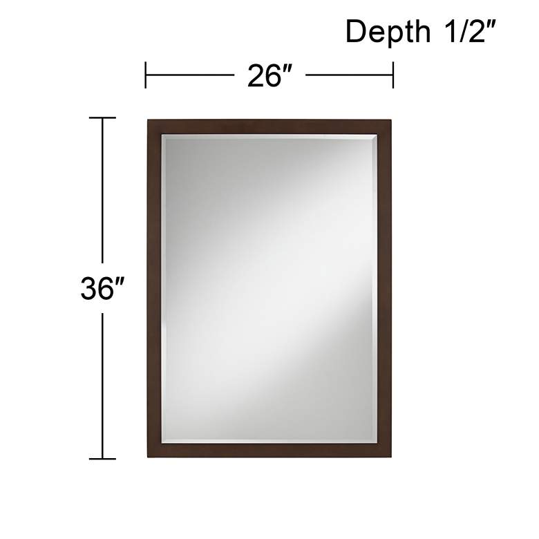 Image 6 Possini Euro Metzeo 26 inch x 36 inch Bronze Rectangular Wall Mirror more views