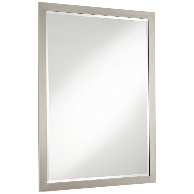 Image 4 Possini Euro Metzeo 26 inch x 36 inch Brushed Nickel Mirror more views