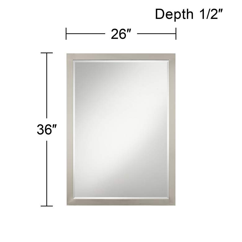 Image 5 Possini Euro Metzeo 26" x 36" Brushed Nickel Mirror more views