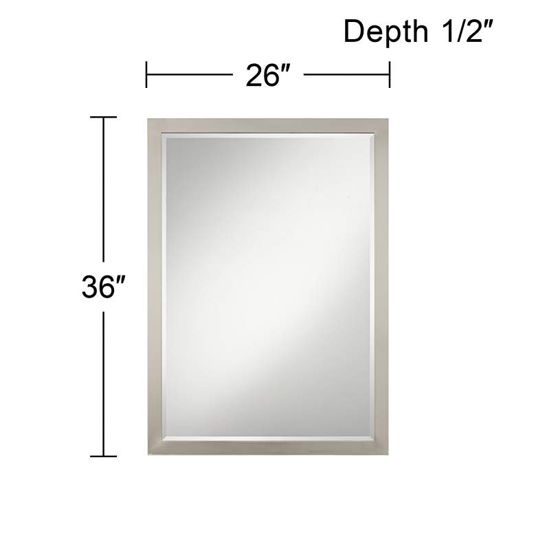 Image 5 Possini Euro Metzeo 26 inch x 36 inch Brushed Nickel Mirror more views