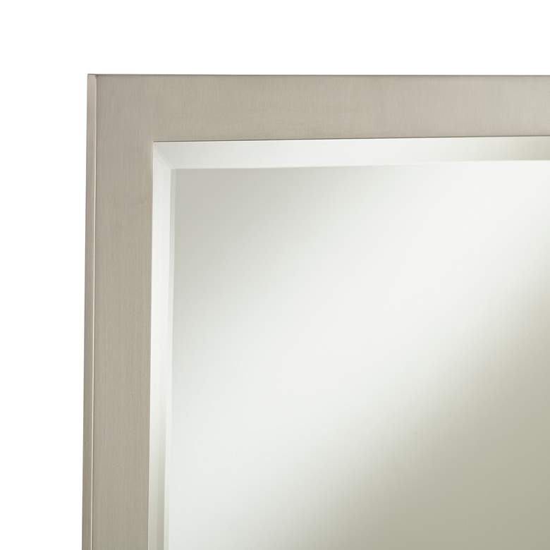 Image 4 Possini Euro Metzeo 33 inch x 22 inch Brushed Nickel Wall Mirror more views