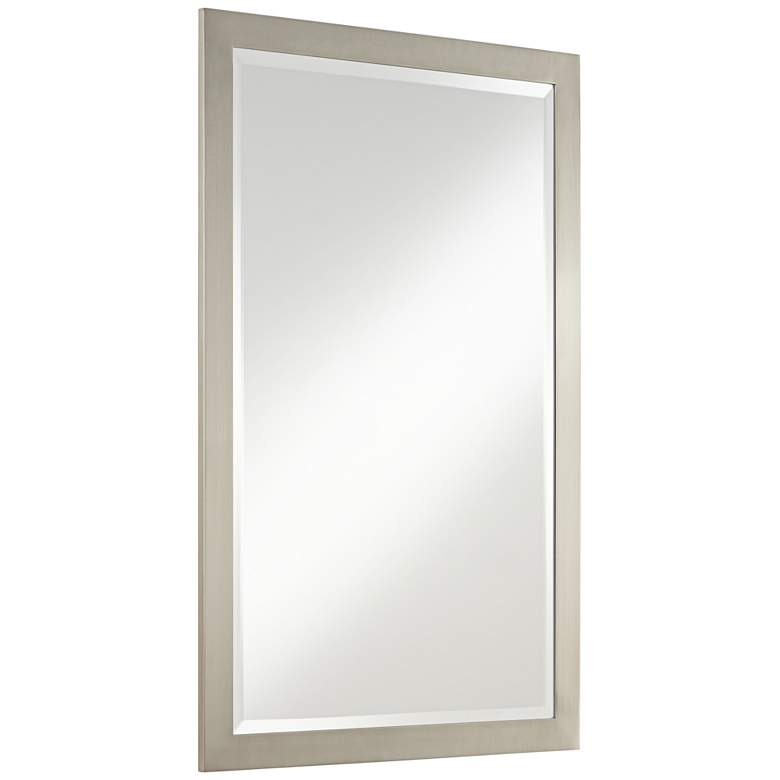 Image 6 Possini Euro Metzeo 33 inch x 22 inch Brushed Nickel Wall Mirror more views