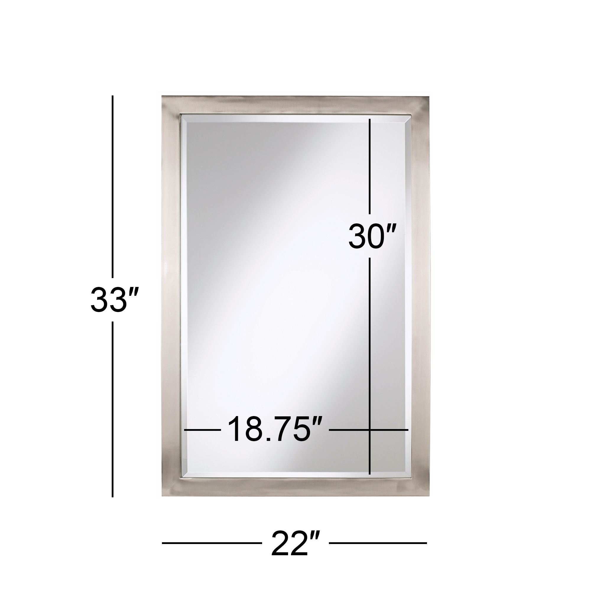 Possini Euro Metzeo 33" x 22" Brushed Nickel Wall Mirror in scene