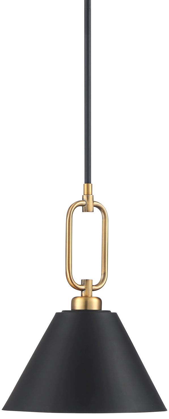 Image 3 Possini Euro Meyer 11 1/2" Wide Black and Warm Gold Mini Pendant