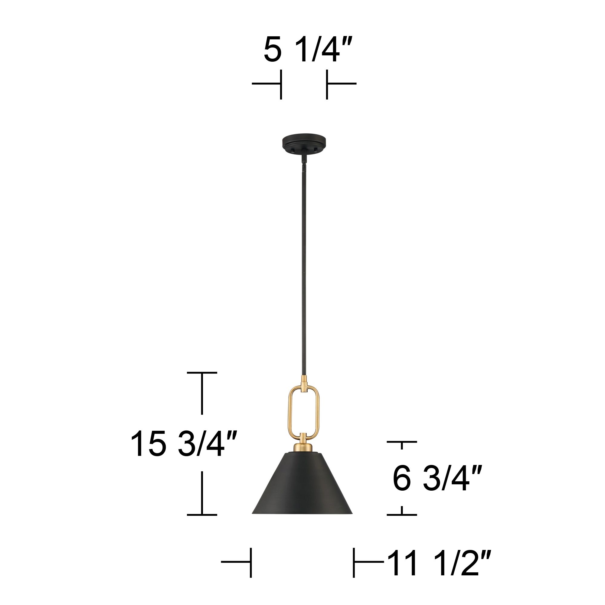 Possini Euro Meyer 11 1/2" Wide Black and Warm Gold Mini Pendant in scene