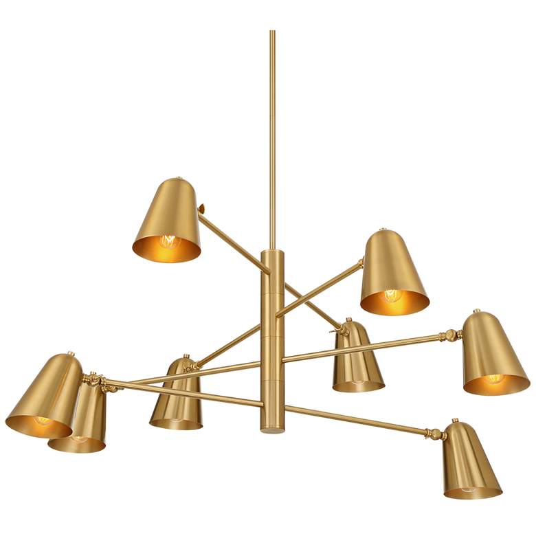 Image 3 Possini Euro Meyers 41" Wide Warm Brass 8-Light Chandelier