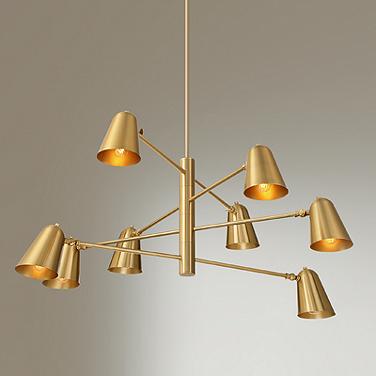 Possini Euro Meyers 41" Wide Warm Brass 8-Light Chandelier
