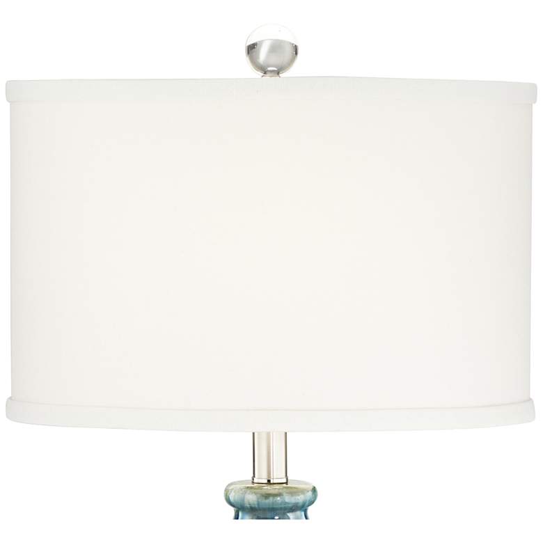 Image 3 Possini Euro Mia 25" Blue Drip Ceramic Lamp with Table Top Dimmer more views