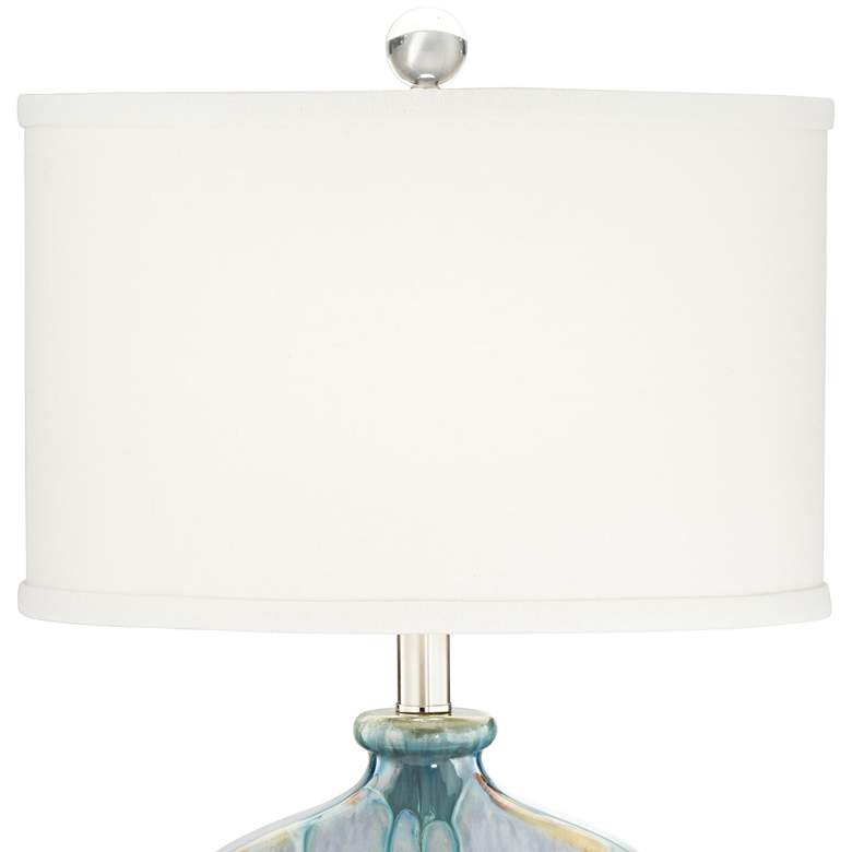 Image 4 Possini Euro Mia 25" Blue Drip Ceramic Table Lamps Set of 2 more views