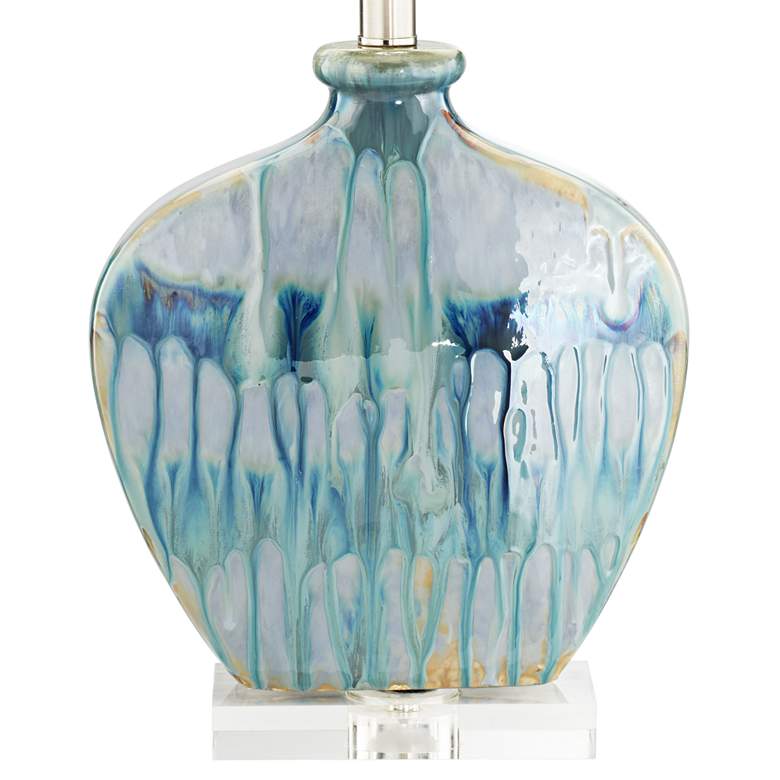 Image 5 Possini Euro Mia 25" Blue Drip Ceramic Table Lamps Set of 2 more views