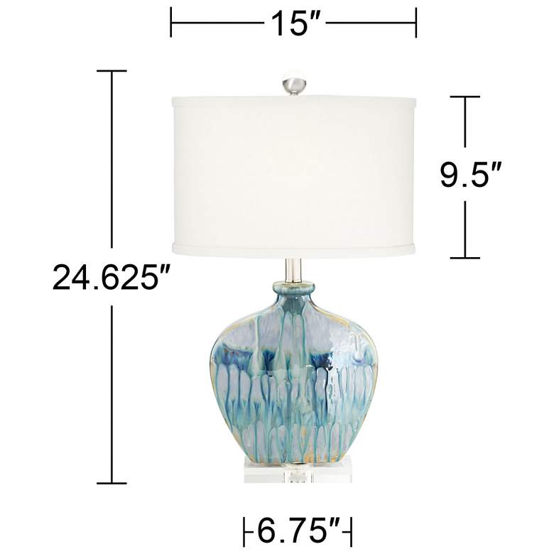 Image 7 Possini Euro Mia 25" Blue Drip Ceramic Table Lamps Set of 2 more views