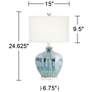 Possini Euro Mia 25" Blue Drip Ceramic Table Lamps Set of 2
