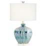 Thumbnail3 of Possini Euro Mia 25" Hand-Crafted Blue Drip Ceramic Table Lamp