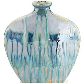 Image5 of Possini Euro Mia 25" Hand-Crafted Blue Drip Ceramic Table Lamp more views