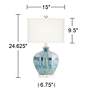Possini Euro Mia 25"  Hand-Crafted Blue Drip Ceramic Table Lamp in scene
