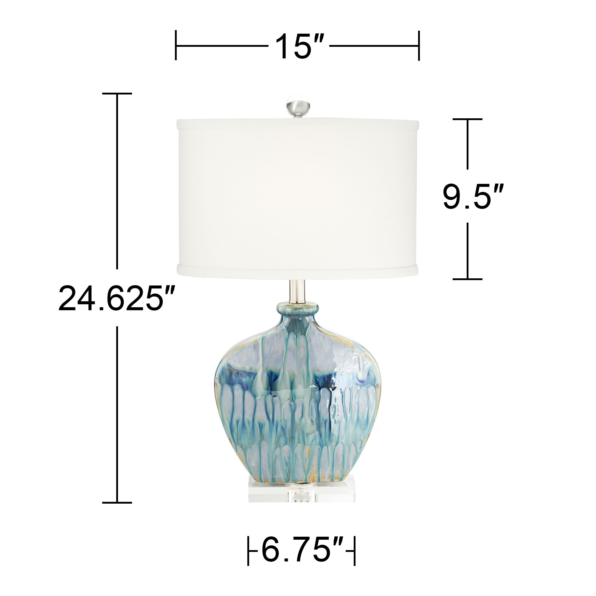 possini euro mia blue drip ceramic table lamp