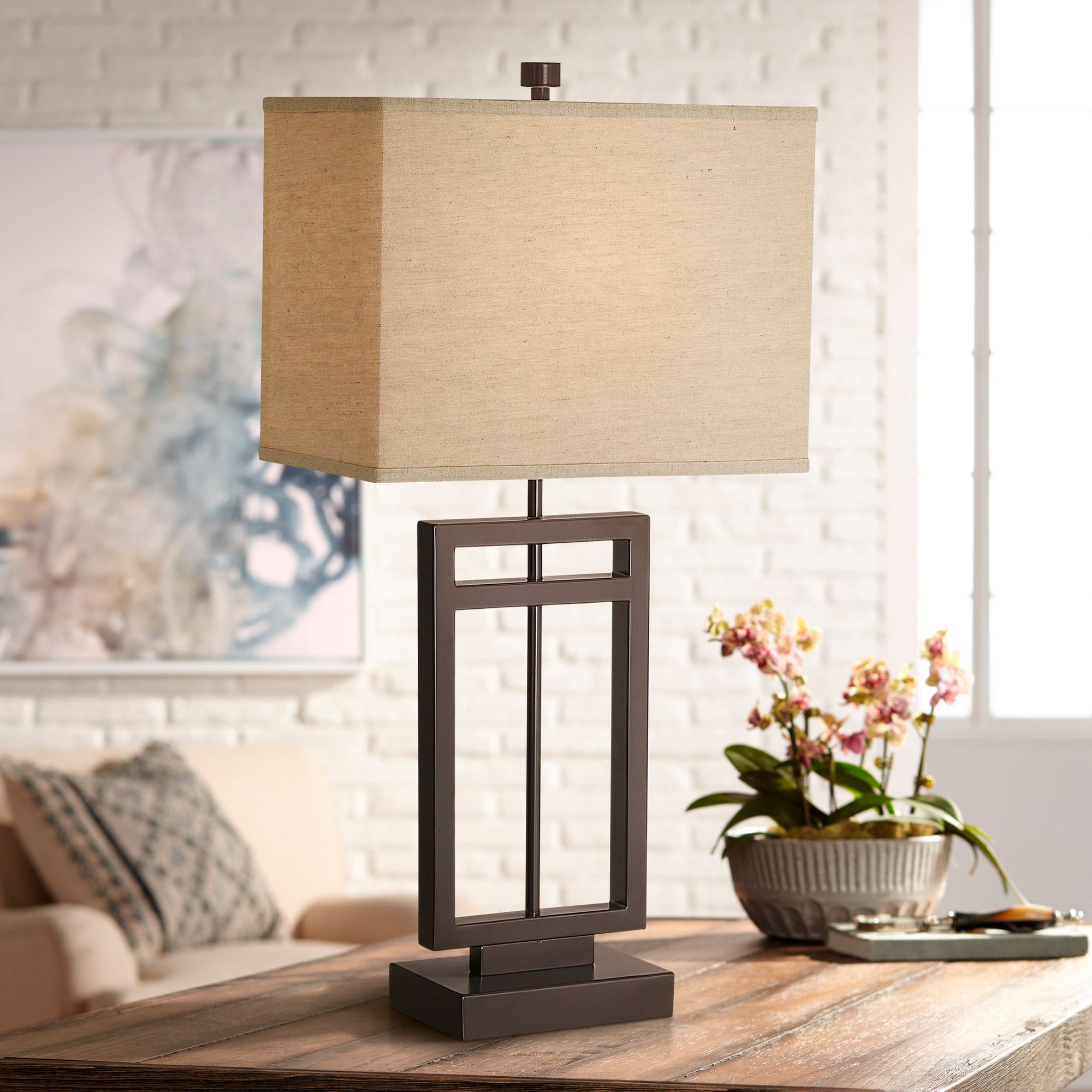 Image Possini Euro Miami 30 1/2" High Bronze Table Lamp