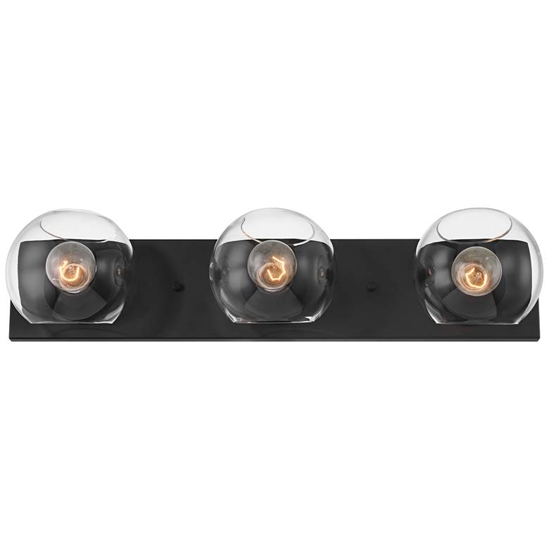 Image 2 Possini Euro Michaelis 26" Wide Black 3-Light Bath Light