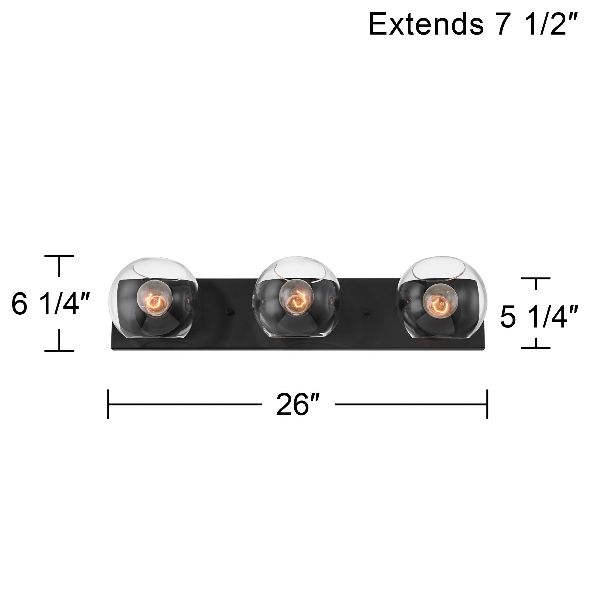 Possini Euro Michaelis 26" Wide Black 3-Light Bath Light