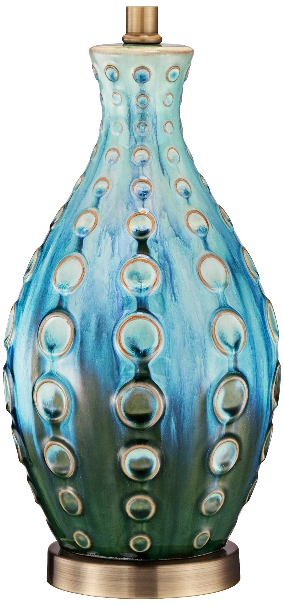 Image 4 Possini Euro Mid-Century Vase 26 1/2" Teal Ceramic Lamp with Dimmer more views
