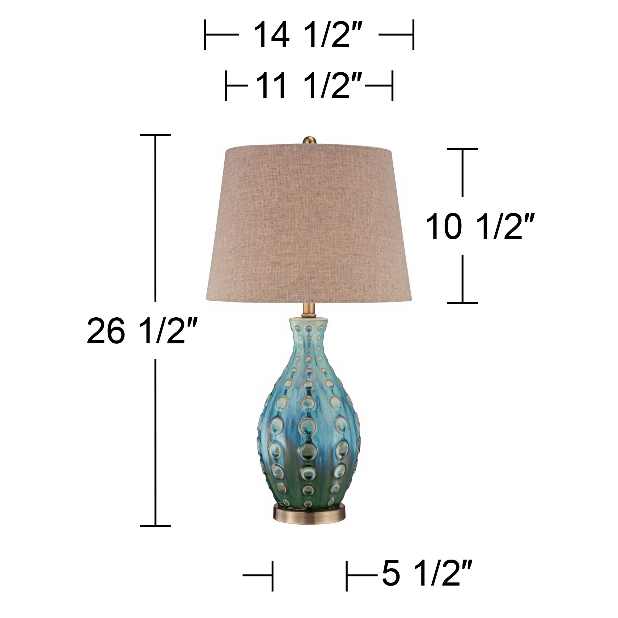 Image 7 Possini Euro Mid-Century Vase 26 1/2" Teal Ceramic Lamp with Dimmer more views