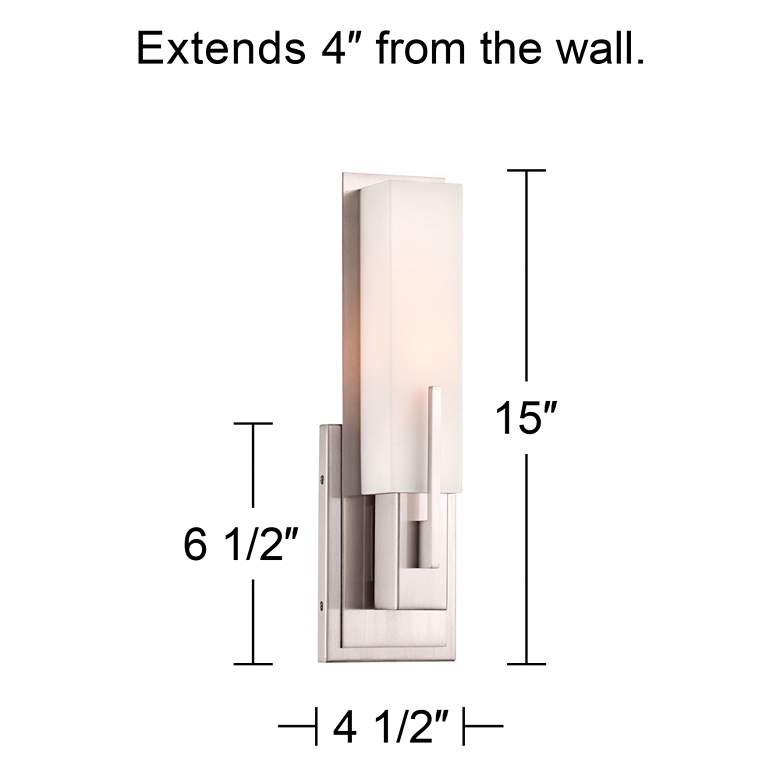 Image 6 Possini Euro Midtown 15 inch High Satin Nickel Wall Sconce Set of 2 more views