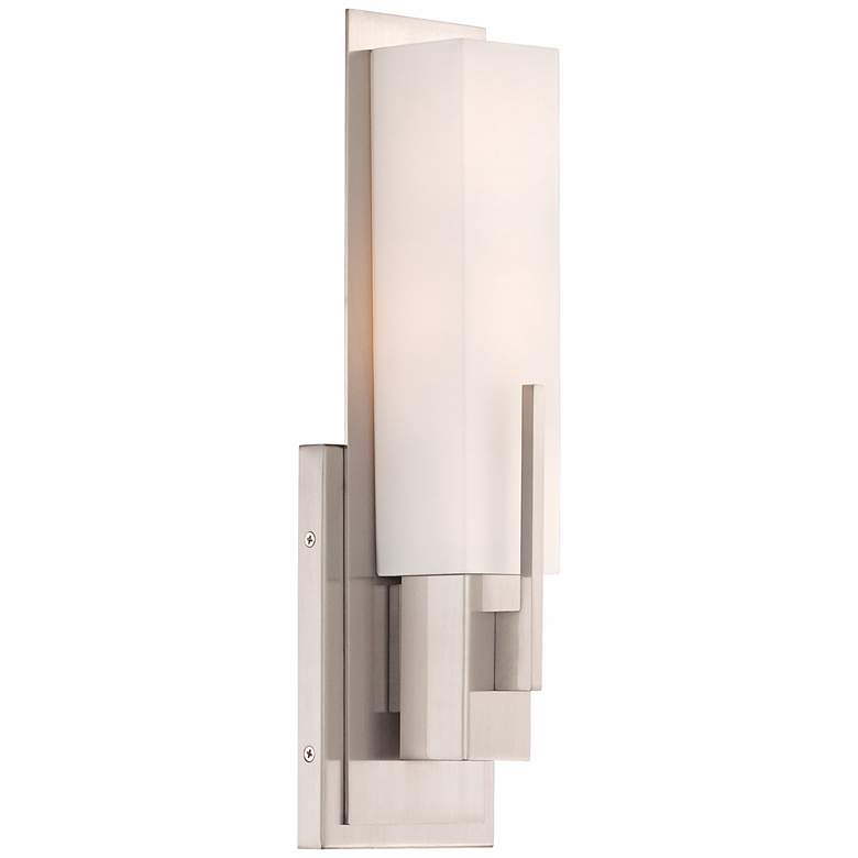 Image 6 Possini Euro Midtown 15 inch High Satin Nickel Wall Sconce more views