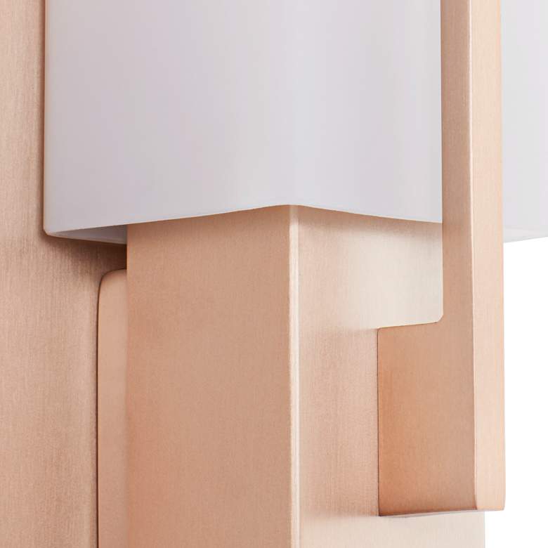 Image 4 Possini Euro Midtown 15" High White and Brass Wall Sconces Set of 2 more views