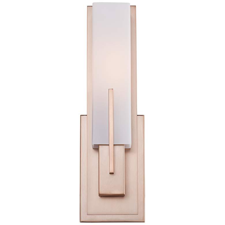 Image 4 Possini Euro Midtown 15 inch High White and Brass Wall Sconces Set of 2 more views