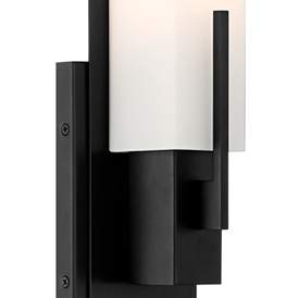 Image3 of Possini Euro Midtown 15" High White Glass Black Wall Sconce Set of 2 more views