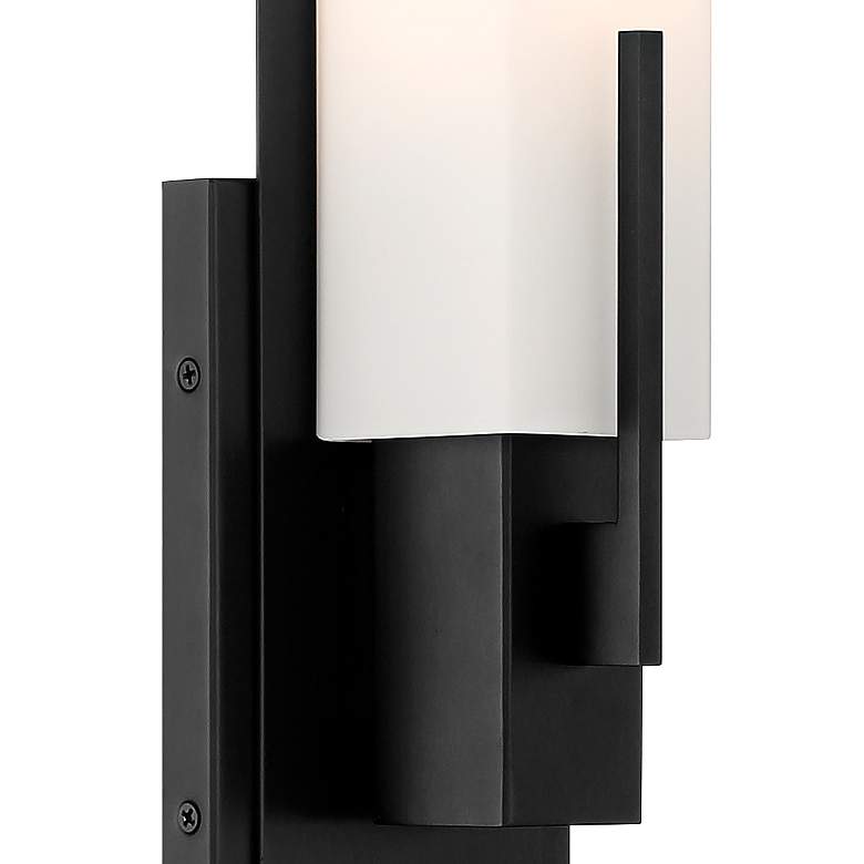 Image 3 Possini Euro Midtown 15" High White Glass Black Wall Sconce Set of 2 more views