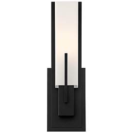 Image4 of Possini Euro Midtown 15" High White Glass Black Wall Sconce Set of 2 more views