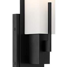 Image3 of Possini Euro Midtown 15" High White Glass Black Wall Sconce more views