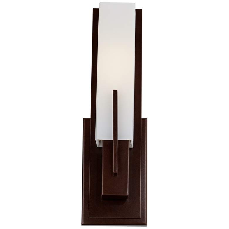 Image 5 Possini Euro Midtown 15 inch High White Glass Bronze Wall Sconce Set of 2 more views