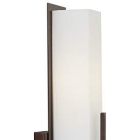 Image4 of Possini Euro Midtown 15" High White Glass Bronze Wall Sconce more views