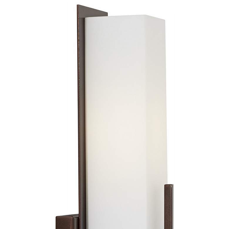 Possini Euro Midtown 15&quot; High White Glass Bronze Wall Sconce more views