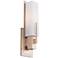 Possini Euro Midtown 15" High White Glass Burnished Brass Wall Sconce