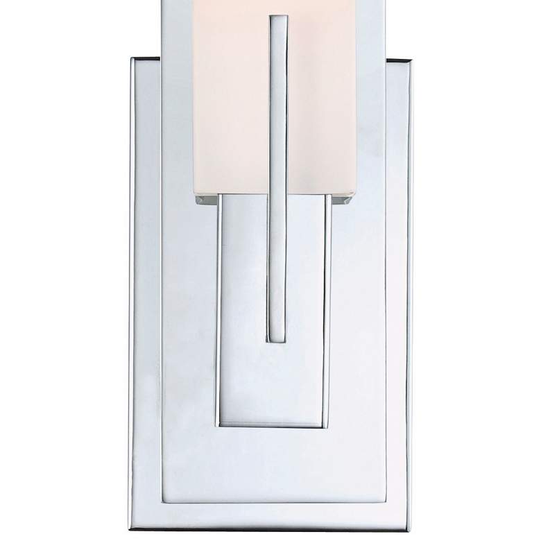 Image 4 Possini Euro Midtown 15" High White Glass Chrome Wall Sconce Set of 2 more views