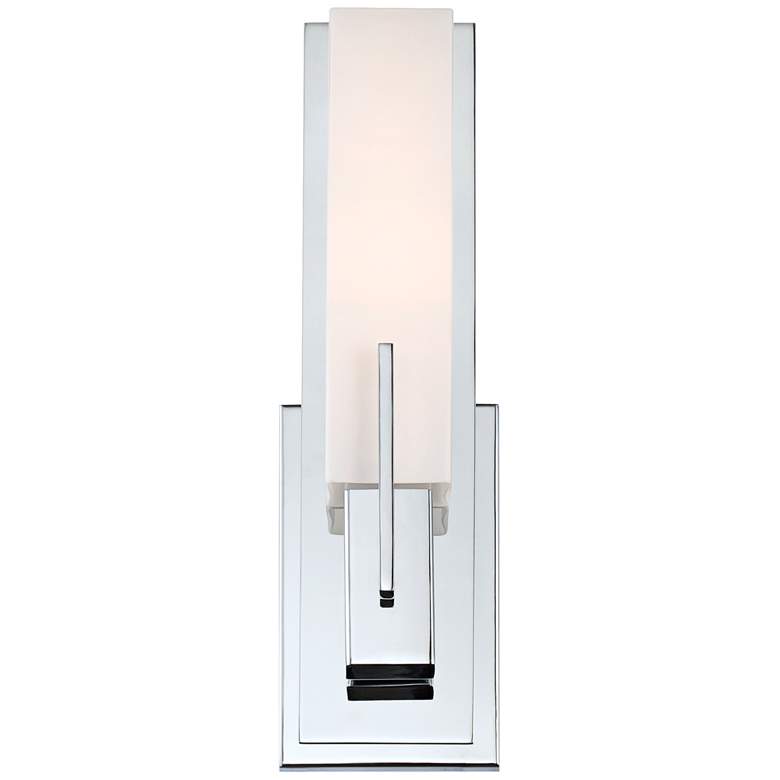 Image 5 Possini Euro Midtown 15" High White Glass Chrome Wall Sconce Set of 2 more views