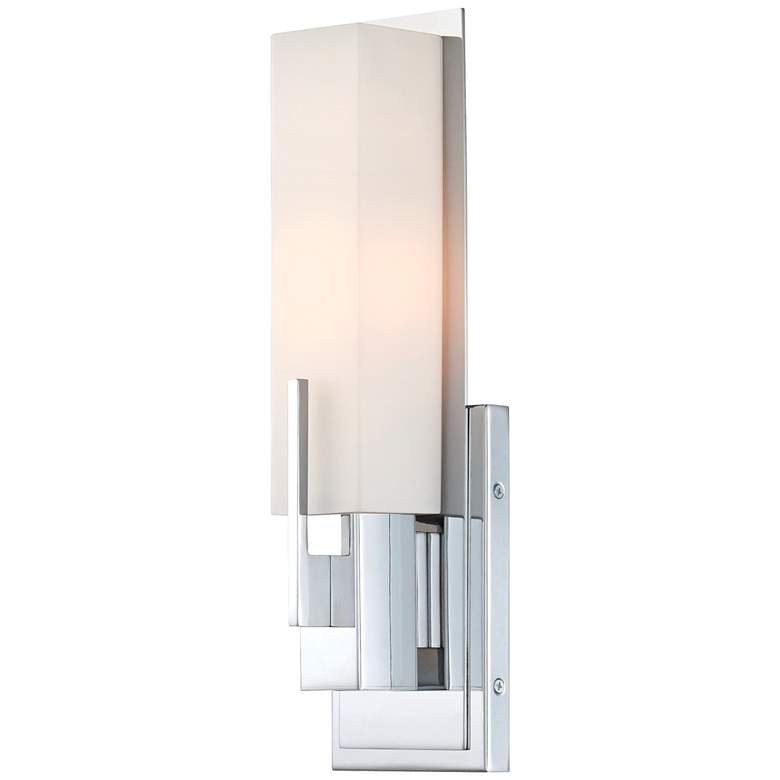 Image 7 Possini Euro Midtown 15" High White Glass Chrome Wall Sconce Set of 2 more views