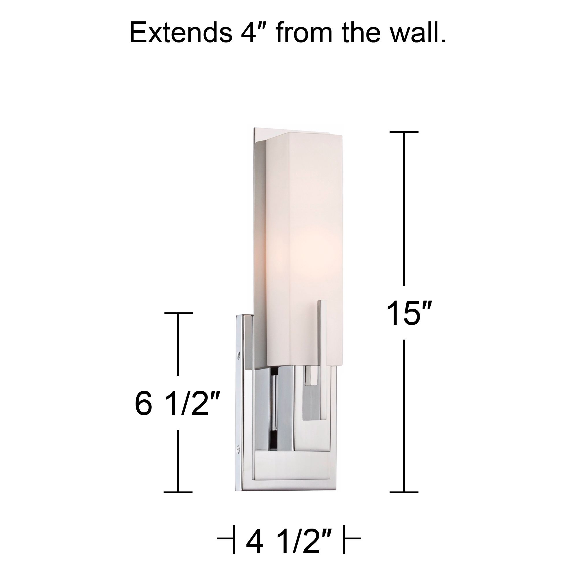 Possini Euro Midtown 15" High White Glass Chrome Wall Sconce Set of 2
