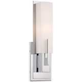 Possini Euro Midtown 15&quot; High White Glass Chrome Wall Sconce