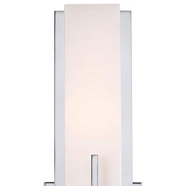Image 4 Possini Euro Midtown 15 inch High White Glass Chrome Wall Sconce more views