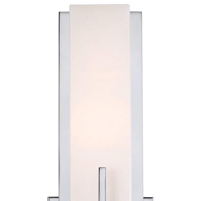 Image 4 Possini Euro Midtown 15" High White Glass Chrome Wall Sconce more views